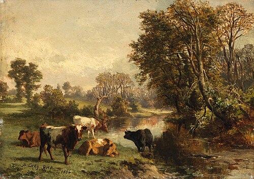 The River Bank, 1884, Alfred Grey