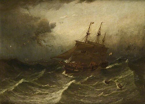Sailing Vessel in a Storm, 1882, Duncan Fraser McLea