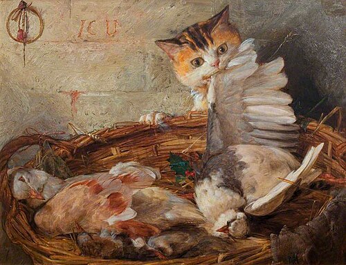 Cat and Dead Pigeons, , Alfred Morgan
