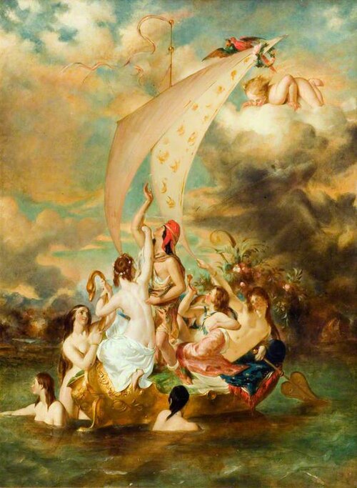 Youth on the Prow, and Pleasure at the Helm (after William Etty), 1857, Alfred Morgan