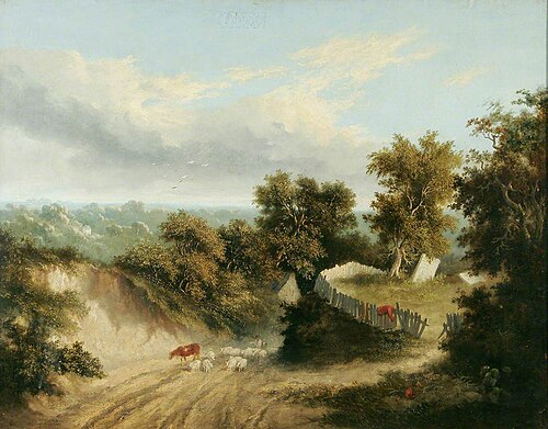 Road by the Churchyard, 1834, Alfred Priest