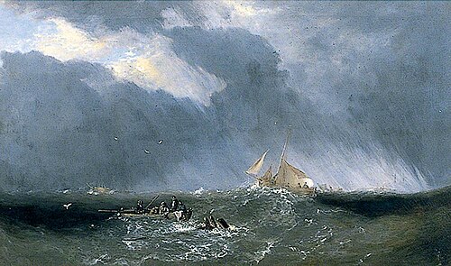 Fishing Boats in a Storm, , Alfred Priest