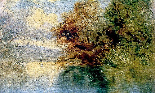 River Scene with Overhanging Trees, , Alfred Priest