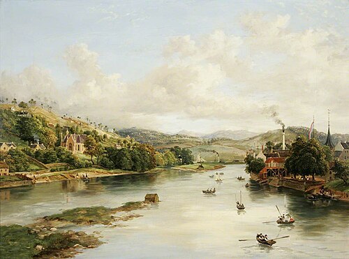 A View on the River Tay at Perth Looking South, 1842, MacNeil Macleay
