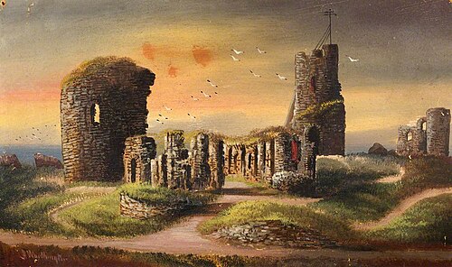 Aberystwyth Castle, 1900, Alfred Worthington