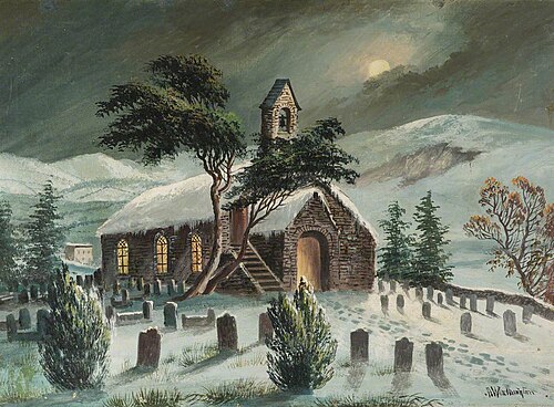 Llanychaiarn Church near Aberystwyth, 1900, Alfred Worthington