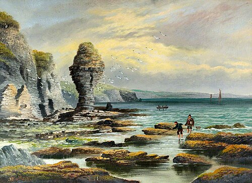 Egg Rock, Aberystwyth, 1899, Alfred Worthington