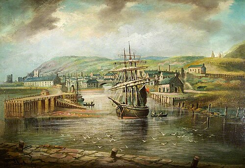 Aberystwyth Harbour, 1900, Alfred Worthington