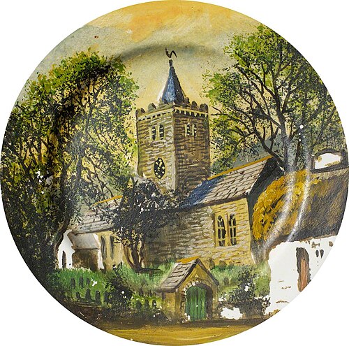 Llanbadarn Church (finger plate), , Alfred Worthington