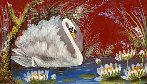 Swan and Water Lilies, 1900, Alfred Worthington