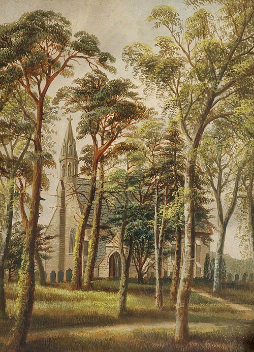 Llangorwen Church, 1900, Alfred Worthington
