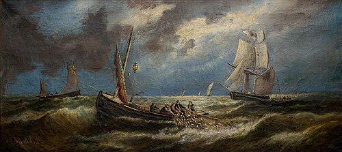 The Herring Fleet, 1900, Alfred Worthington