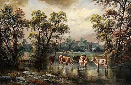 Landscape with Church, 1900, Alfred Worthington