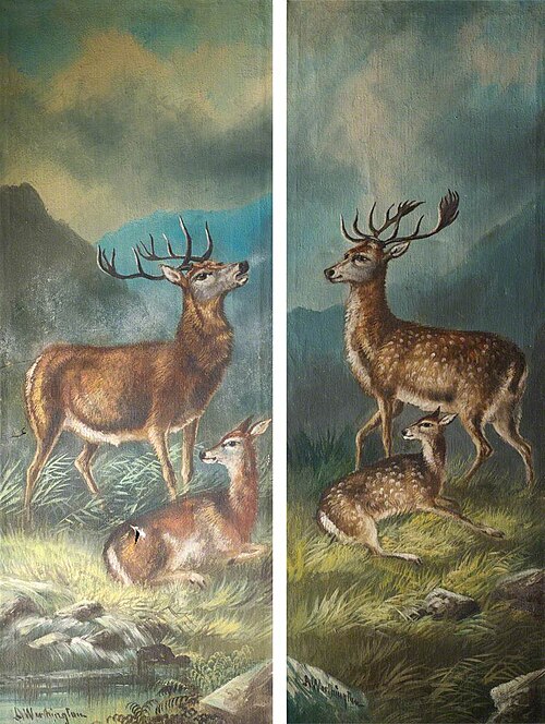 Stag with Fawn, 1900, Alfred Worthington