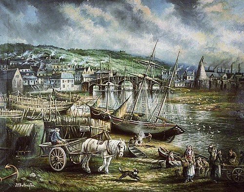 Aberystwyth Harbour, 1889, Alfred Worthington