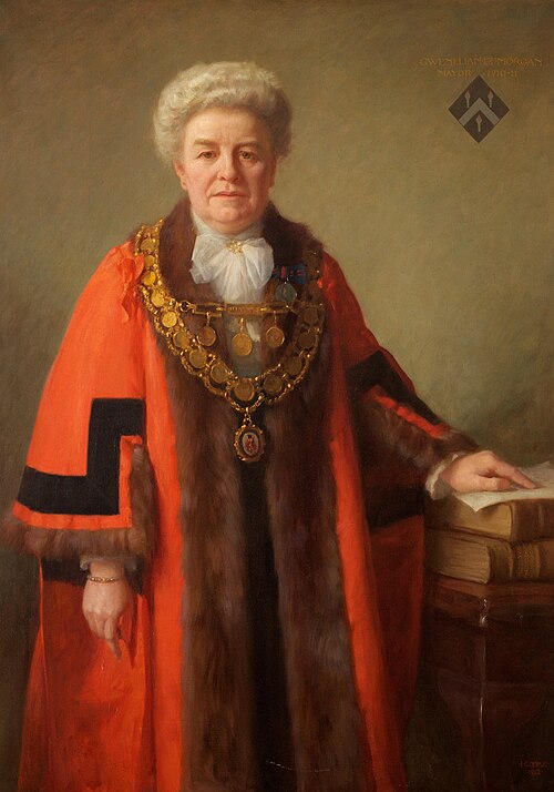Portrait of Miss Gwenllian E. F. Morgan (1852-1939), Coronation Mayor of Brecon (1910-1911), 1912, Isaac Cooke