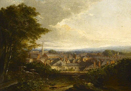 View from the Castle Wall, Looking towards Southernhay, Exeter, Devon, 1880, Isaac Faulkner Bird