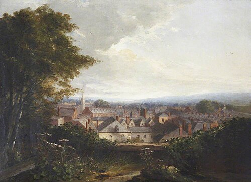 View from the Castle Wall Looking towards Southernhay, Exeter, Devon, 1880, Isaac Faulkner Bird