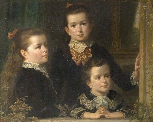 Blanch Annunziata (b.1873), Gwendolen Mary and Hugh Edmund Chafey (b.1876), in Florence, Italy, 1881, Isaac-Eugène Craig