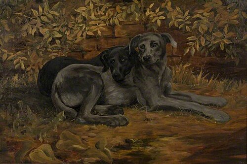 Two Dogs, 'Juliet' and 'Faust', 1875, Aline Thellusson