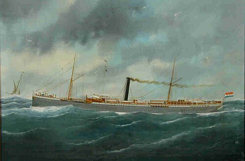 Het passagiersschip ss. Gedé van de Rotterdamsche Lloyd, 1899, Edmond Victor Charles Adam