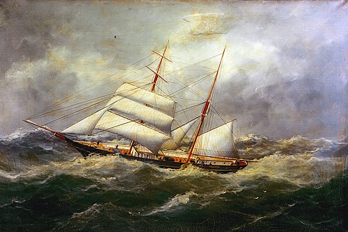 The brigantine 'L'Avennire', 1881, Edmond Victor Charles Adam