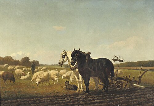 The plough-team, 1850, Edouard Woutermaertens