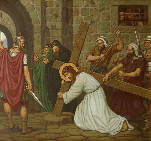 Jesus Falls beneath the Cross (part of ‘Stations of the Cross’), 1919, Edward Arthur Fellowes Prynne
