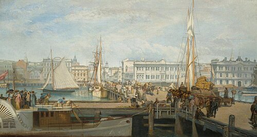 Auckland from the Wharf, 1887, Edward Augustus Gifford