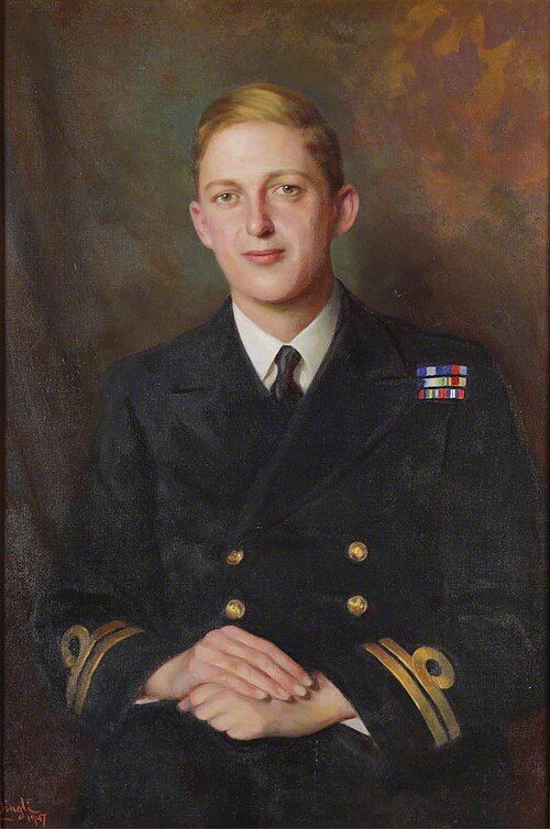 Lt-Cdr Thomas Hornyold-Strickland, 7th Count della Catena (1921-1983), 1947, Edward Caruna Dingli
