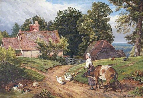 Farmyard Scene, 1883, Amelia Mary Ann Heelas
