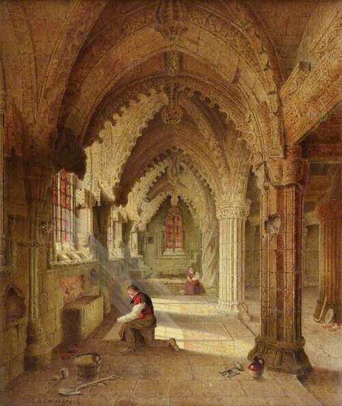 Rosslyn Chapel, Roslin, Midlothian, 1853, Samuel Dukinfield Swarbreck