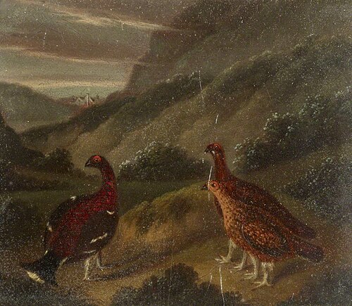 Landscape with Three Grouse, 1837, Samuel John Egbert Jones