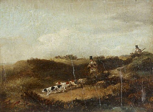 Grouse Shooting with Two Guns and Pointers, 1837, Samuel John Egbert Jones