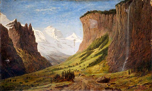 Valley of the Lauterbrunnen, Switzerland, 1882, Samuel Taylor Stott