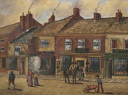 Part of Old Fleet Street, Bury, 1901, James 'Clock' Shaw