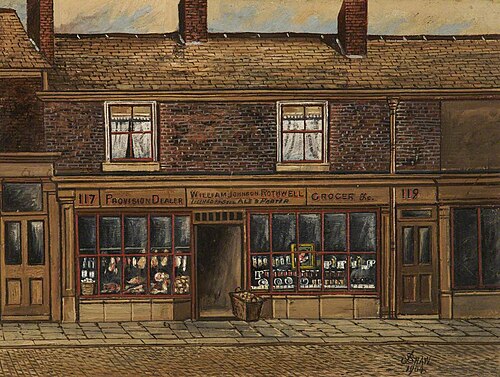 Rothwell’s Grocers, Bolton Street, Bury, 1904, James 'Clock' Shaw