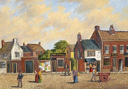 Market Street, Bury, 1840, , James 'Clock' Shaw