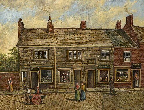 Old Cottages, Rectory Gates, Fleet Street, Bury, 1862, , James 'Clock' Shaw