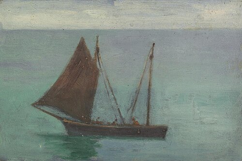 Boat on the sea, 1890, Sarah A. Doidge