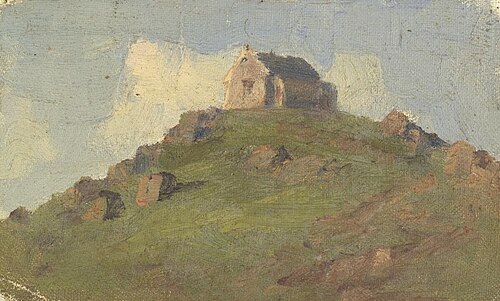 Building on a hill, 1880, Sarah A. Doidge