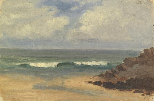 Sea from a sandy beach, 1880, Sarah A. Doidge