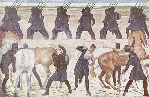 Soldiers Preparing, 1908, Ferdinand Hodler