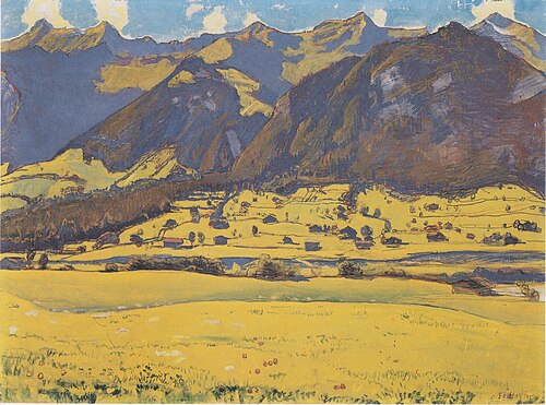 Ansicht des Fromberghorns von Reichenbach aus, , Ferdinand Hodler