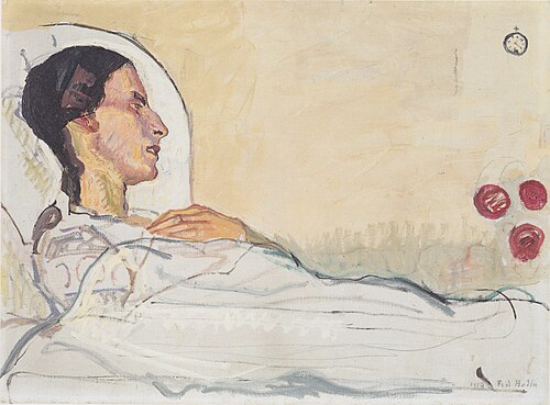 Valentine Godé-Darel im Krankenbett, 1914, Ferdinand Hodler