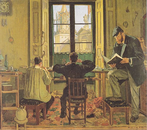 Uhrmacherwerkstätte in Madrid, 1879, Ferdinand Hodler