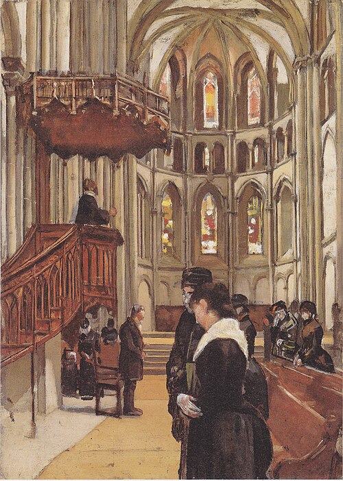 Das Gebet in der Kathedrale Saint-Pierre in Genf, 1882, Ferdinand Hodler