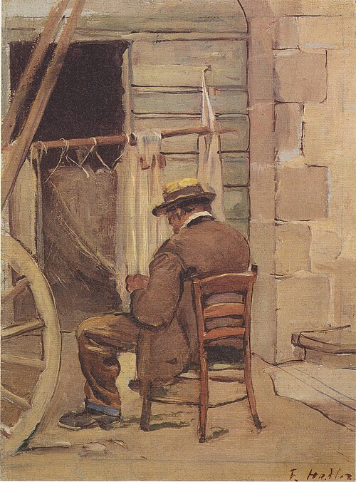 Der Netzflicker, 1883, Ferdinand Hodler