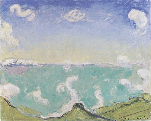 Landschaft bei Caux mit aufsteigenden Wolken, 1917, Ferdinand Hodler