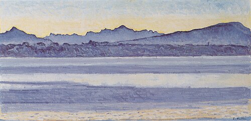 Genfersee mit Mont-Blanc bei Morgenlicht, 1918, Ferdinand Hodler